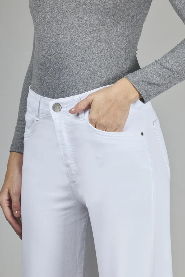ART. 148 | CROP WIDE LEG BLANCO ELASTIZADO - Imagen 3