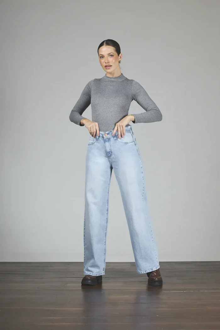 ART. 286 | WIDE LEG CELESTE CLASICO BOLSILLO PULIDO RÍGIDO - Imagen 4