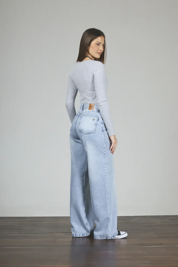 ART. 294 | WIDE LEG CELESTE CON STRASS RÍGIDO - Imagen 3