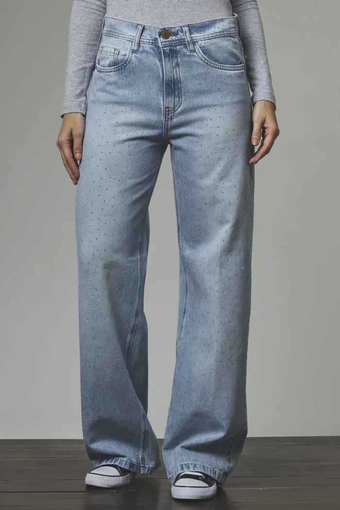 ART. 294 | WIDE LEG CELESTE CON STRASS RÍGIDO - Imagen 2