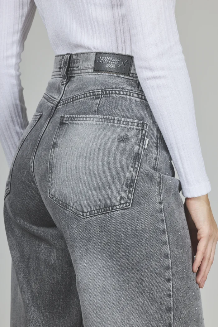 ART. 295 | WIDE LEG GRIS CON STRASS RÍGIDO - Imagen 5