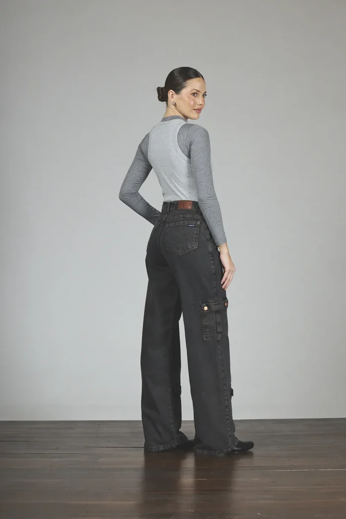 ART. 297 | WIDE LEG CARGO VINTAGE MARRON RÍGIDO - Imagen 2