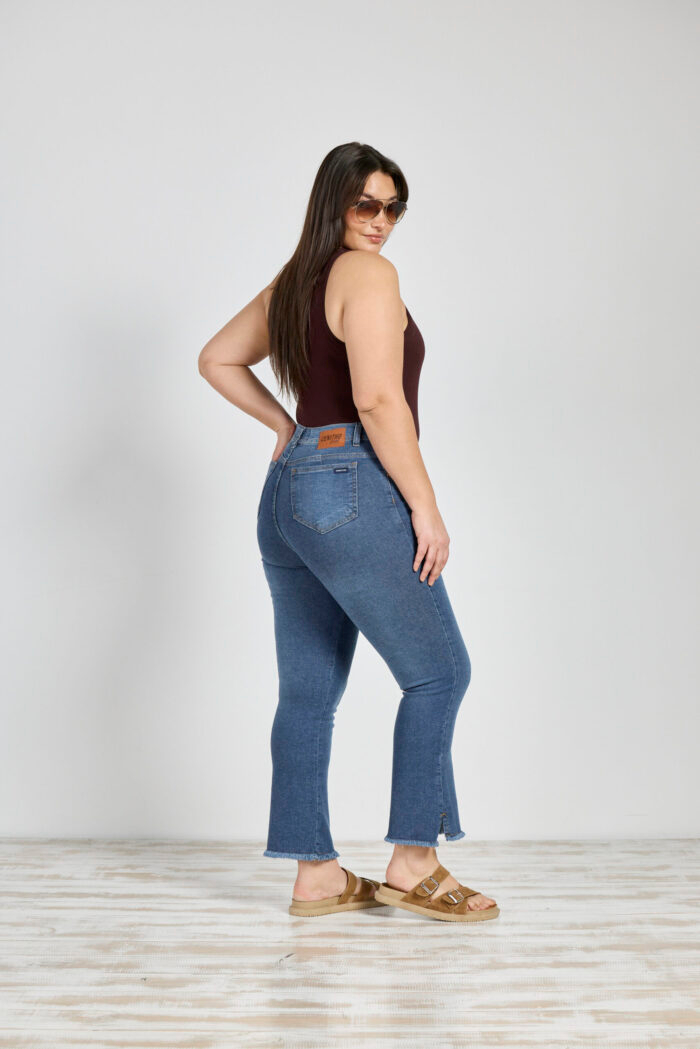 ART. 3011 | CROP SEMI OXFORD STONE CON TAJO EN BOTA ELASTIZADO - Imagen 2