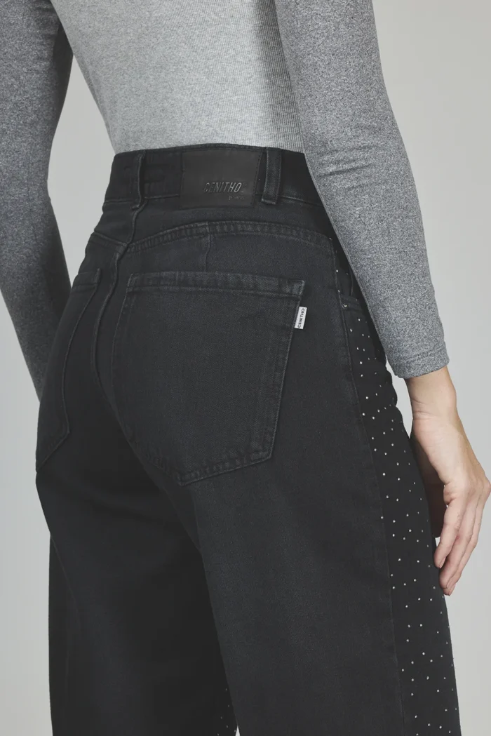 ART. 312 | WIDE LEG NEGRO CON STRASS RÍGIDO - Imagen 5
