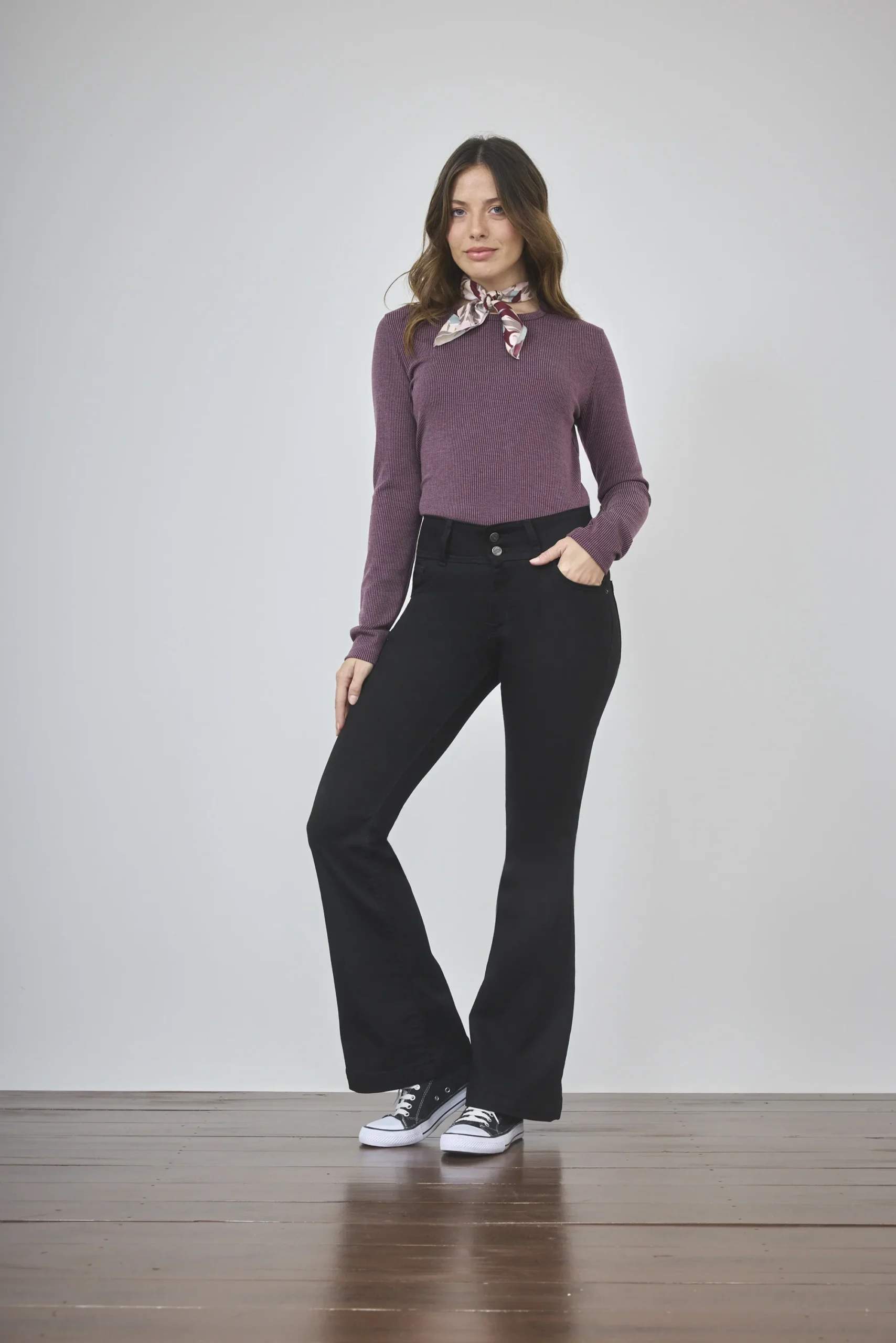 ART. 491 | SEMI OXFORD NEGRO CLASICO CINTURA ANCHA ELASTIZADO - Imagen 4