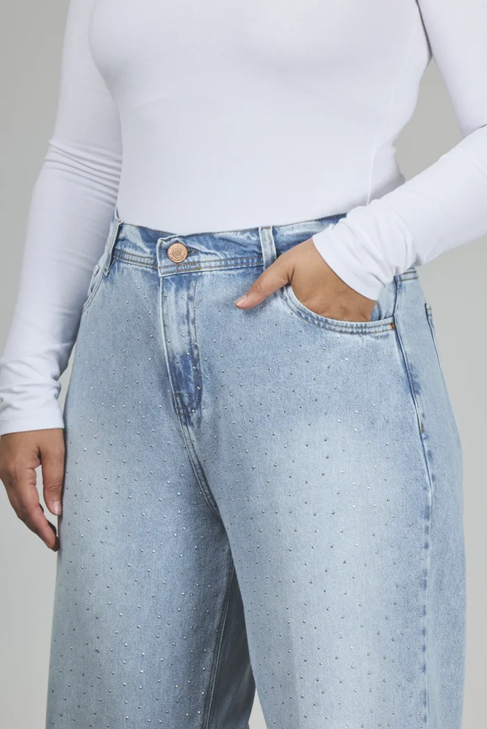 ART. 848 | WIDE LEG CELESTE CON STRASS RÍGIDO - Imagen 5