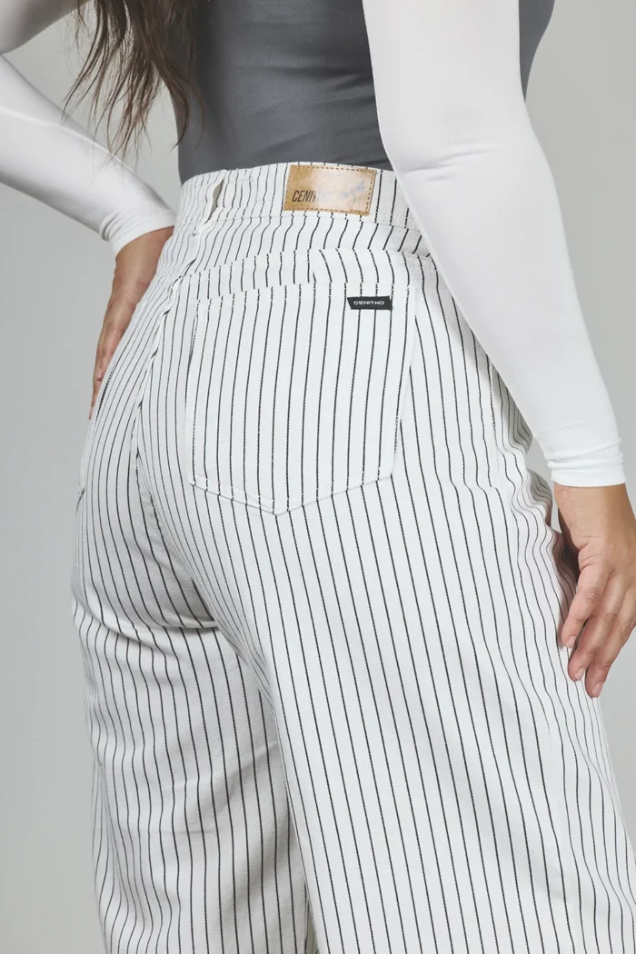 ART. 856 | DAMA CROP WIDE LEG BLANCO RAYADO RÍGIDO - Imagen 6