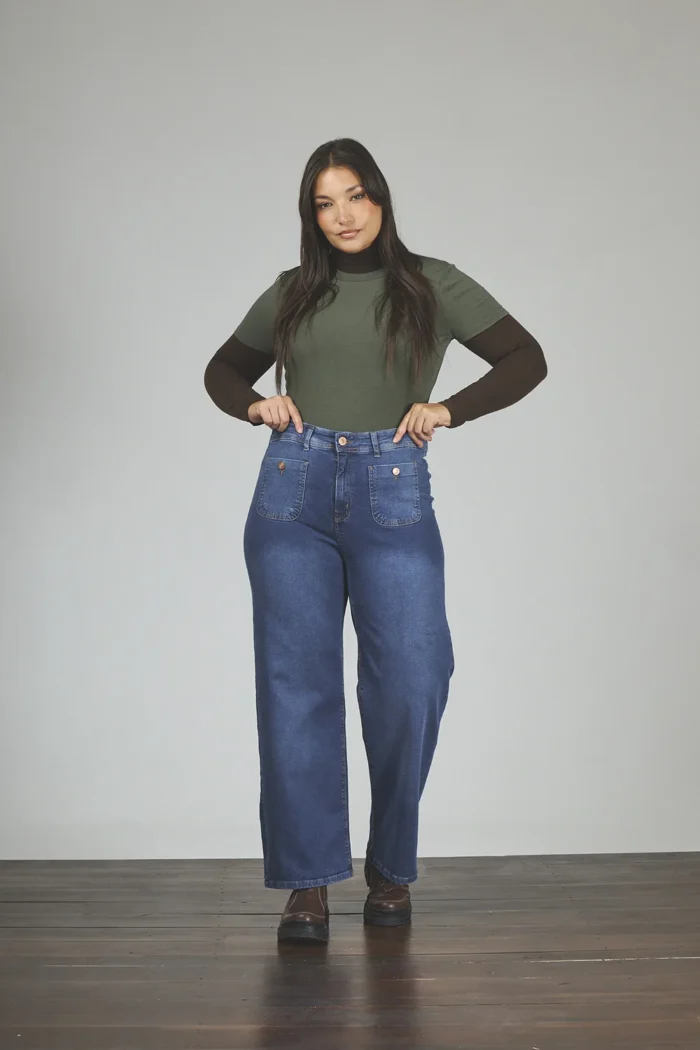 ART. 860 | DAMA CROP WIDE LEG STONE BOLSILLO VISTA ELASTIZADO - Imagen 3