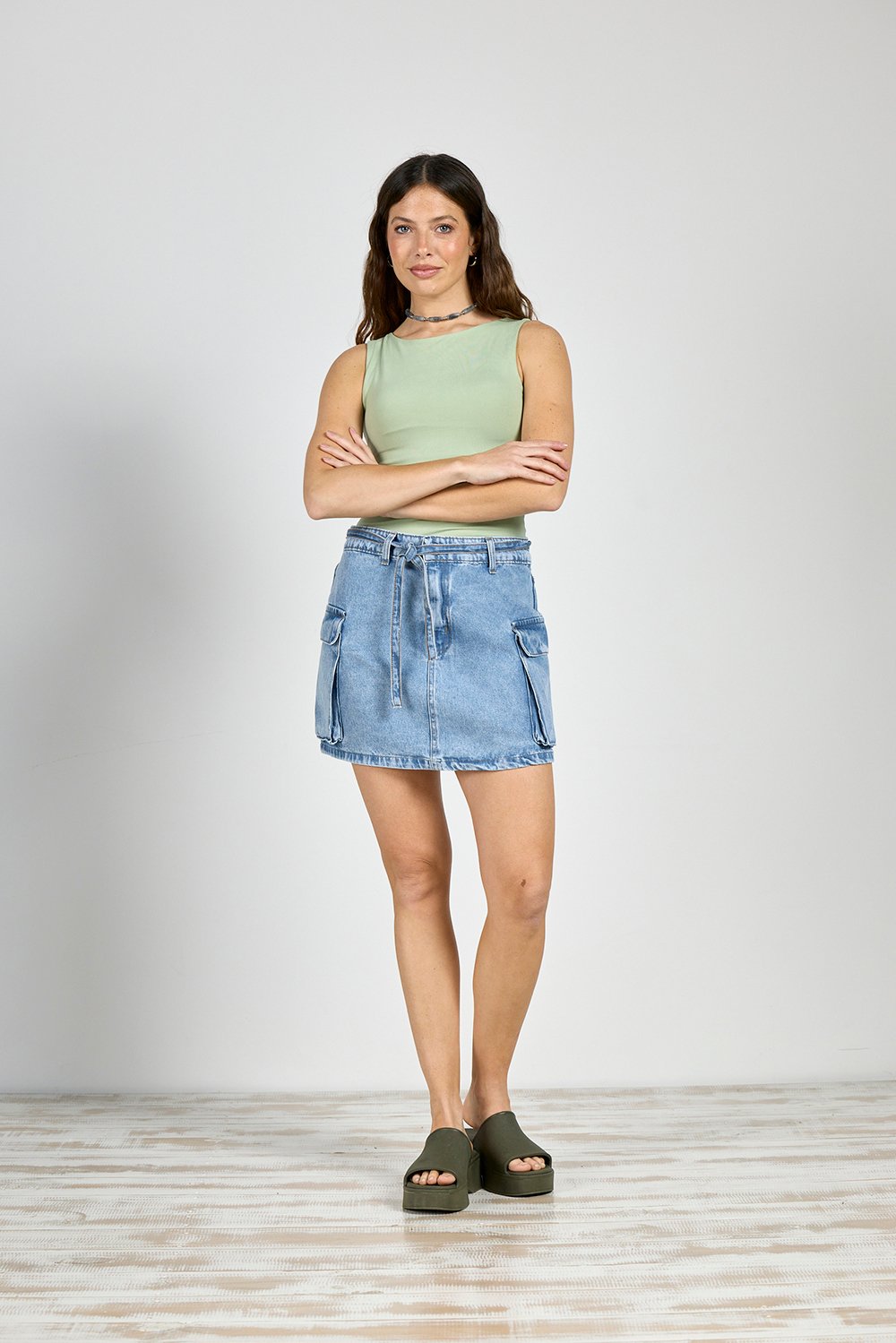 p-35-1-1.jpg ART. P-35 | POLLERA CARGO CON CINTO RÍGIDO - Imagen 1