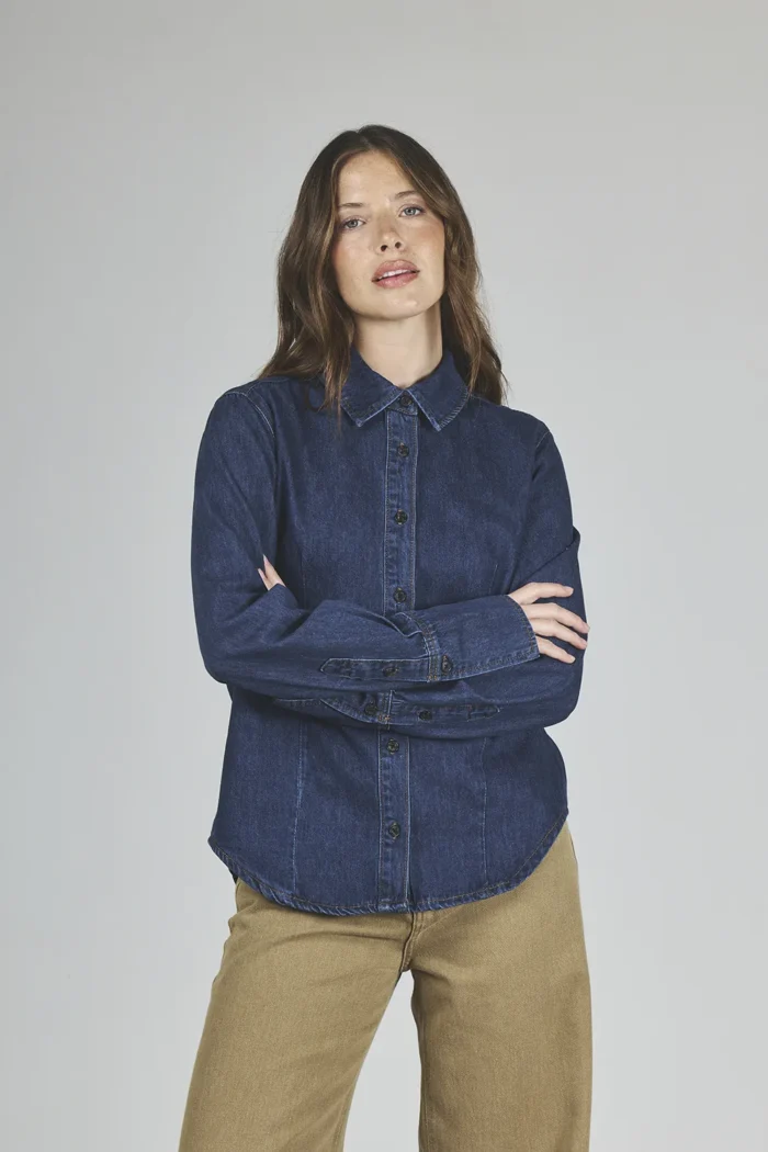 ART. 440 | CAMISA AZUL MANGA LARGA DENIM RIGIDO - Imagen 3