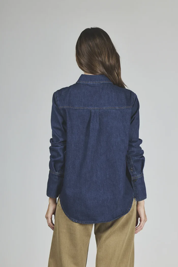 ART. 440 | CAMISA AZUL MANGA LARGA DENIM RIGIDO - Imagen 6