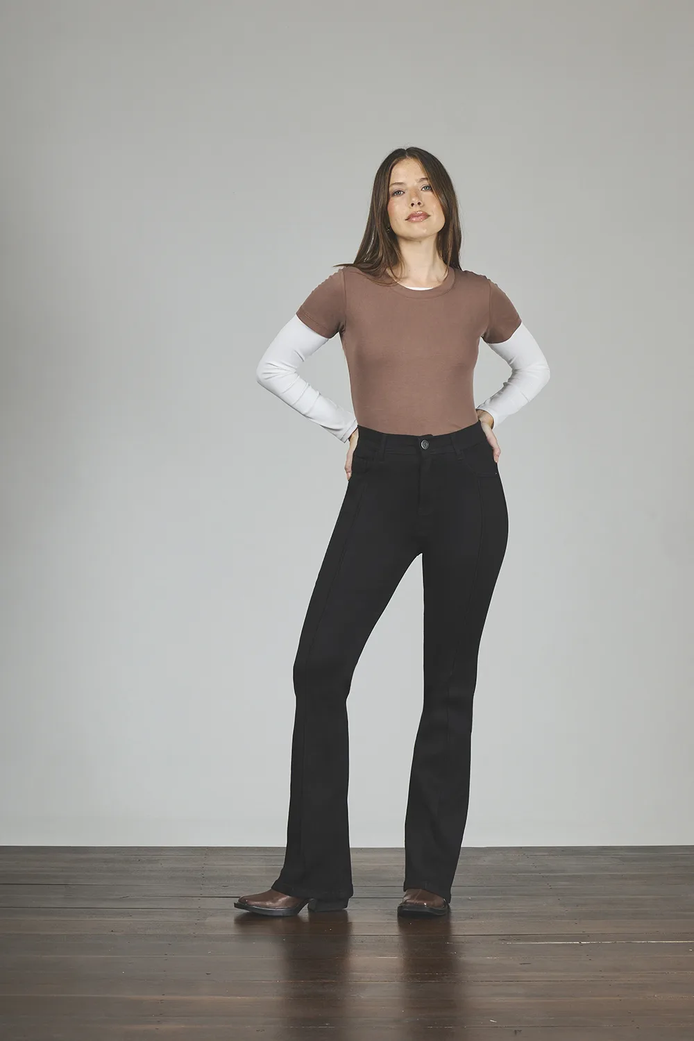 421-1-1.webp ART. 421 | SEMI OXFORD NEGRO CON ALFORZA ELASTIZADO - Imagen 1