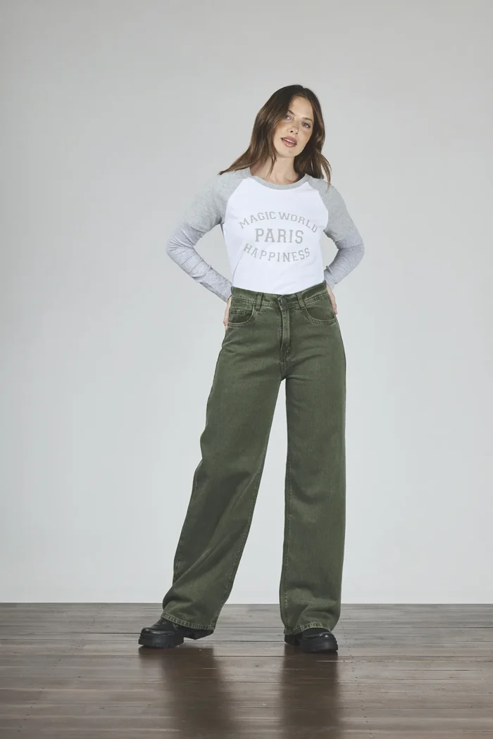 ART. 424 | WIDE LEG VERDE CLÁSICO RÍGIDO - Imagen 3