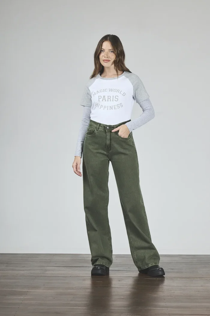 ART. 424 | WIDE LEG VERDE CLÁSICO RÍGIDO - Imagen 5