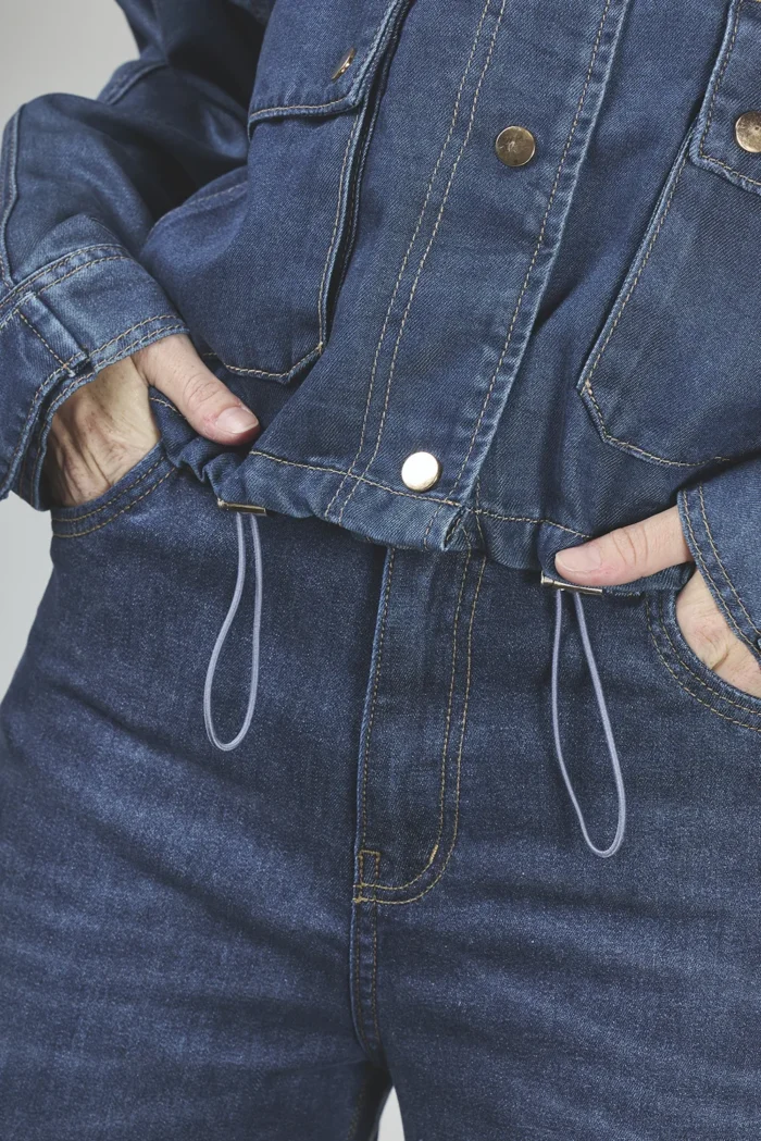 ART. 442 | CAMPERA BOMBER AZUL C/ELASTICO EN CINTURA RIGIDO - Imagen 5