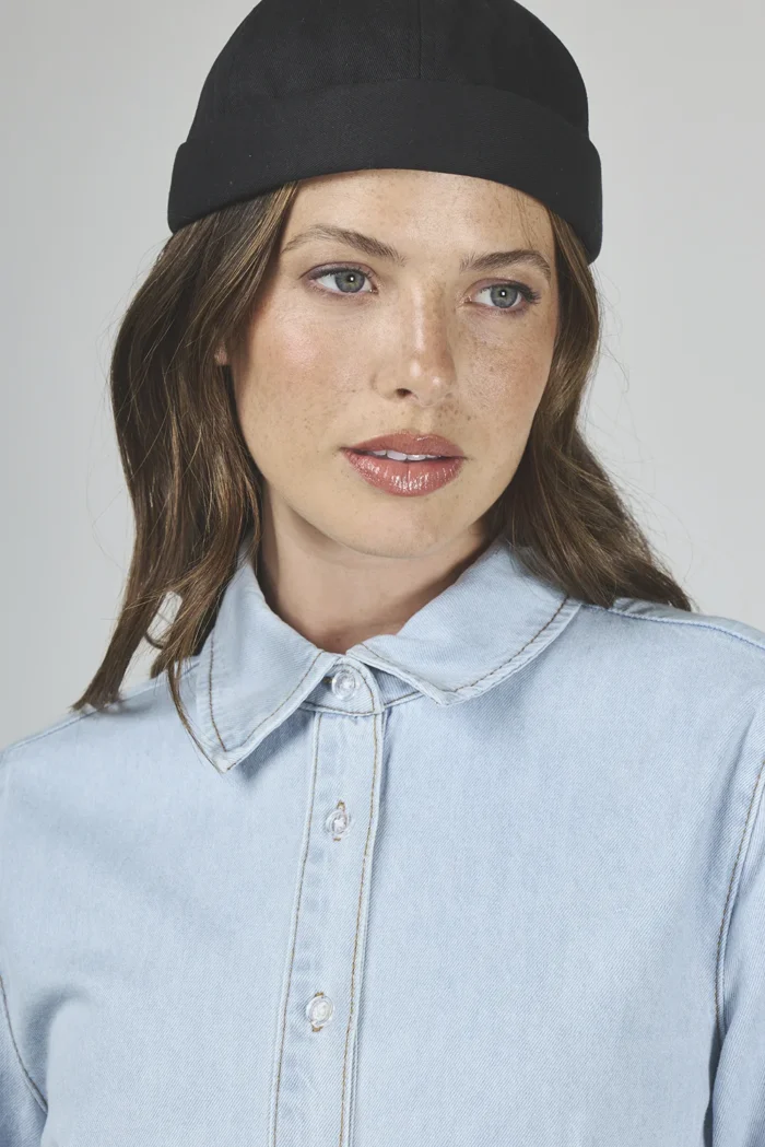 ART. 466 | CAMISA CELESTE MANGA LARGA DENIM RIGIDO - Imagen 4