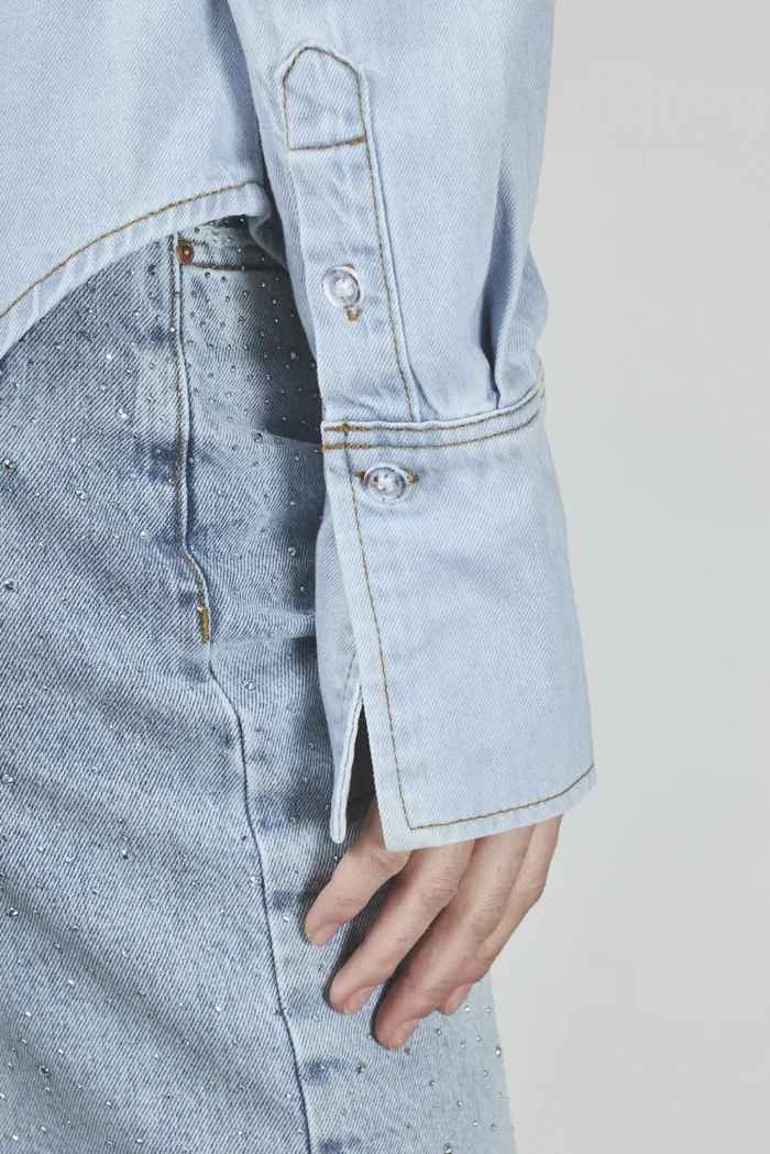 ART. 466 | CAMISA CELESTE MANGA LARGA DENIM RIGIDO - Imagen 5