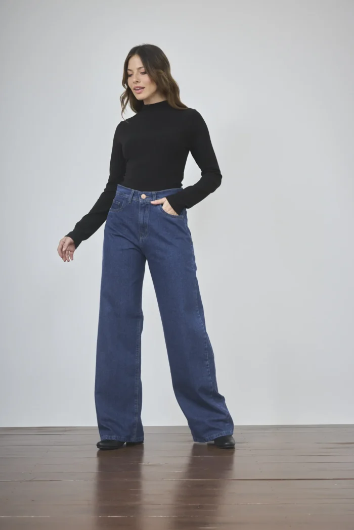 ART. 481 |  WIDE LEG CLASICO AZUL RIGIDO - Imagen 4