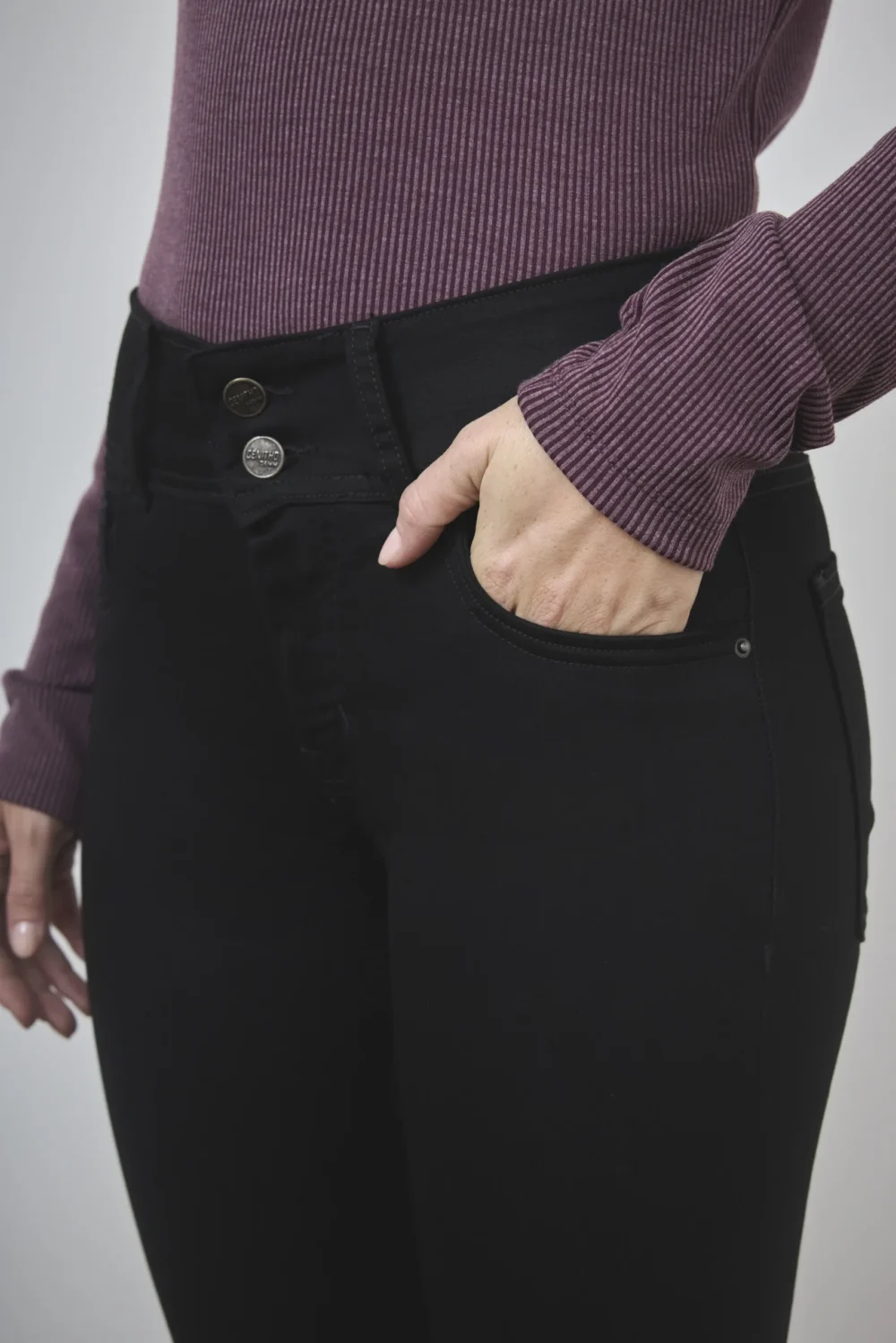 ART. 491 | SEMI OXFORD NEGRO CLASICO CINTURA ANCHA ELASTIZADO - Imagen 3