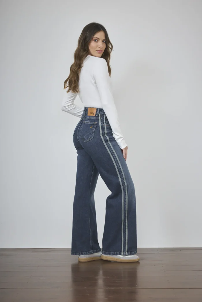 ART. 493 | WIDE LEG CON LINEAS VINTAGE BLUE ELASTIZADO - Imagen 2