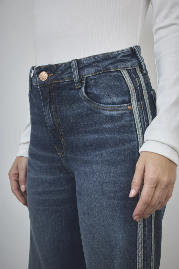 ART. 493 | WIDE LEG CON LINEAS VINTAGE BLUE ELASTIZADO - Imagen 3