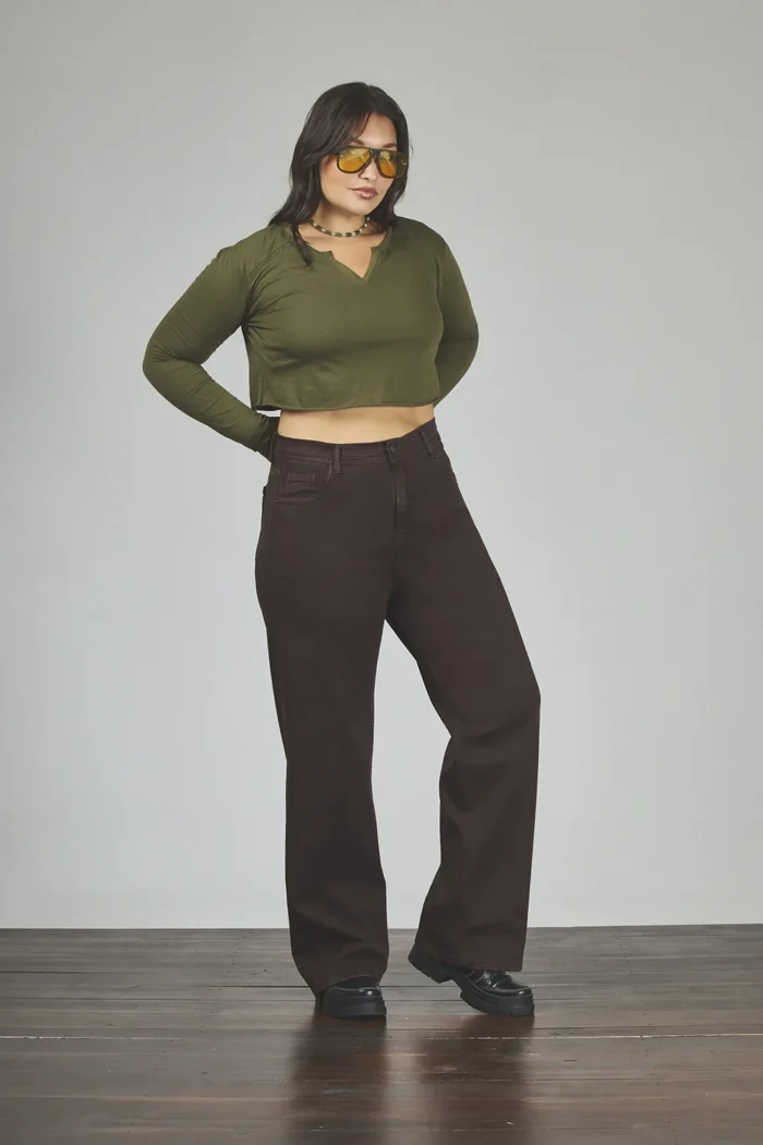 ART. 866 | WIDE LEG CLÁSICO CHOCOLATE ELASTIZADO - Imagen 4