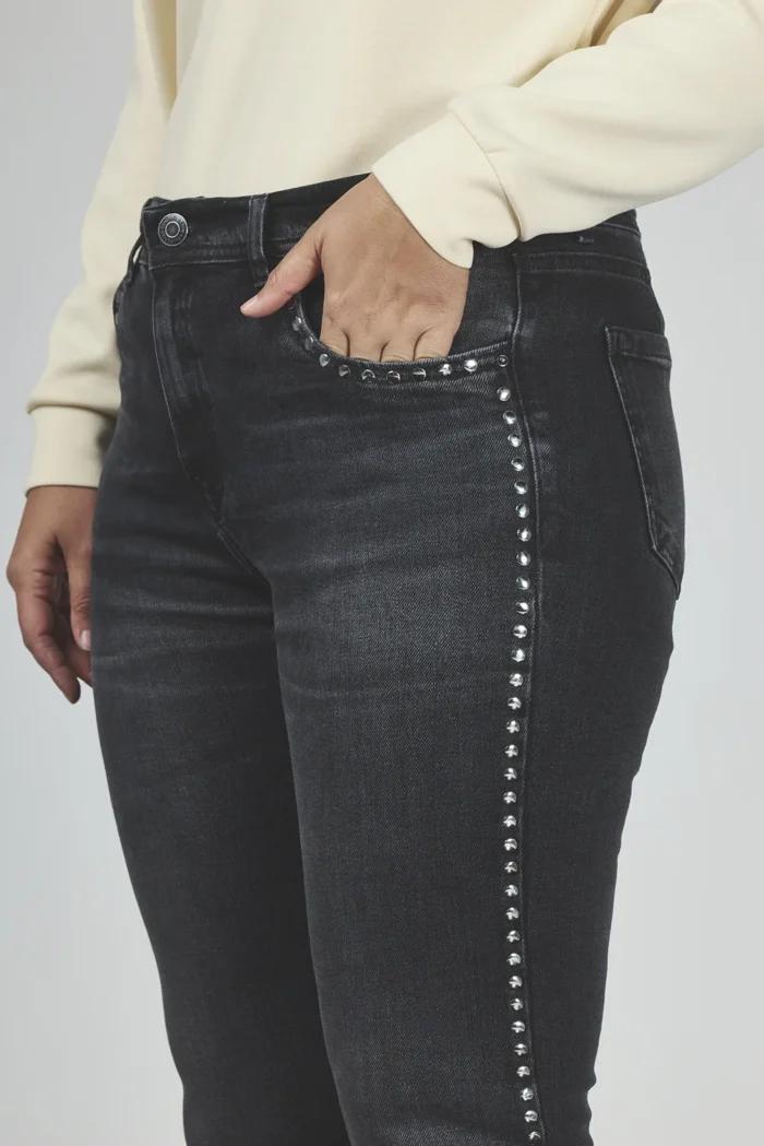 ART. 889 | SEMI OXFORD NEGRO HUMO TACHA LATERAL ELASTIZADO - Imagen 4