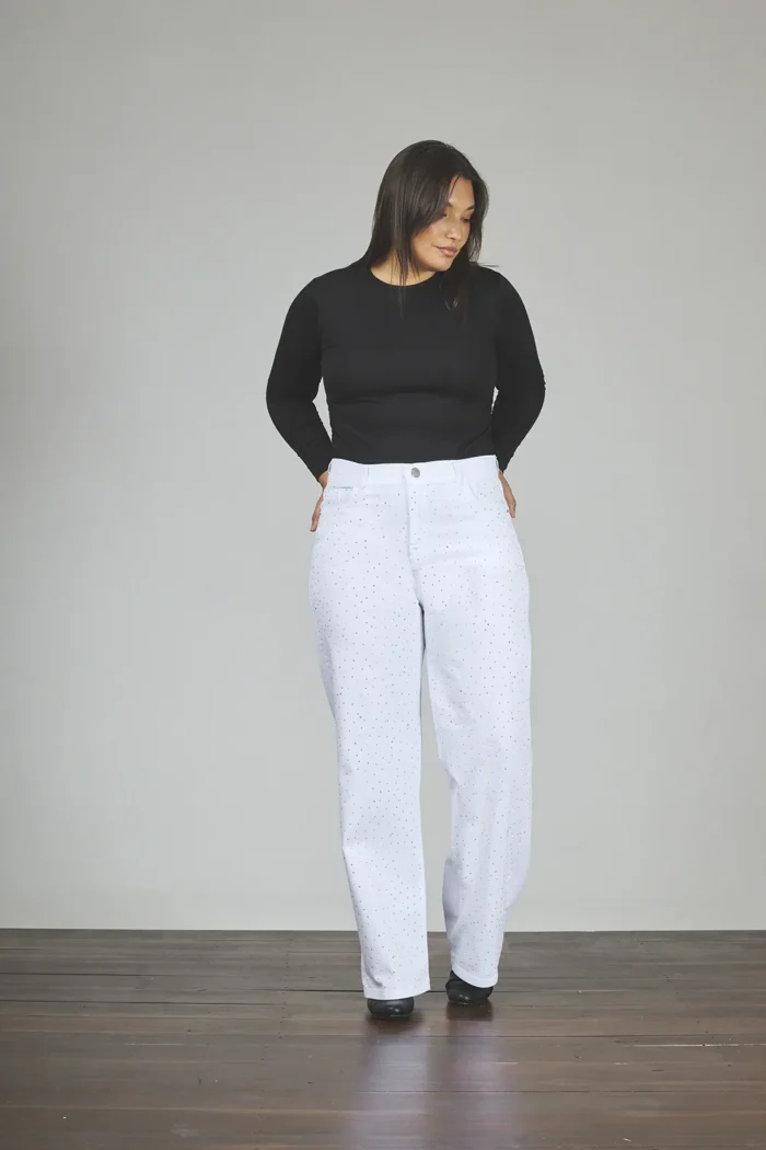 ART. 891 | WIDE LEG BLANCO CON BRILLO ELASTIZADO - Imagen 4