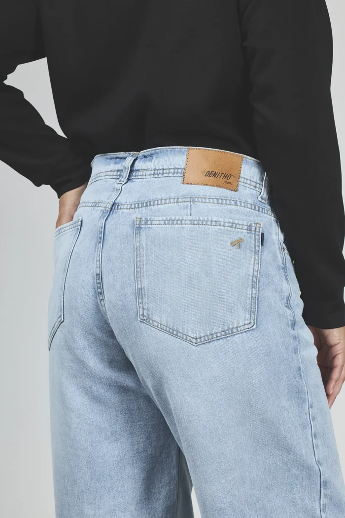 ART. 894 | WIDE LEG CROP CELESTE CON RUEDO RÍGIDO - Imagen 5