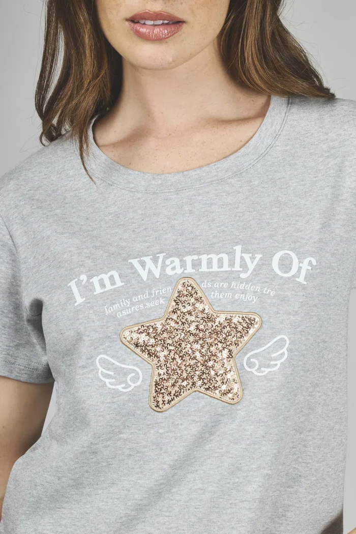 ART. A-43 | REMERA GRIS BORDADO STAR/LENTEJUELAS - Imagen 4