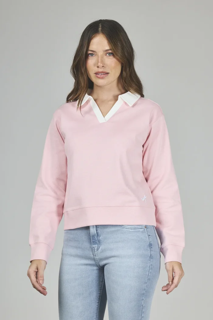 ART. A-23 | CAMISETA ROSA POLO MANGA LARGA BASICA - Imagen 4
