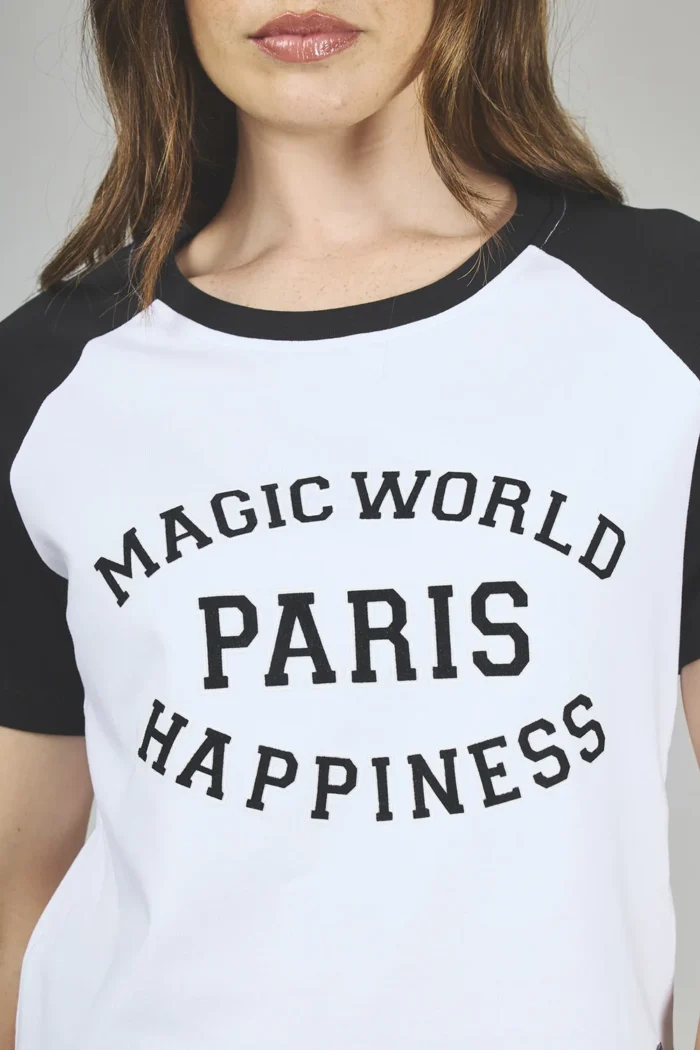 ART. A-24 | REMERA BLANCA/NEGRO COMBINADO PARIS - Imagen 3
