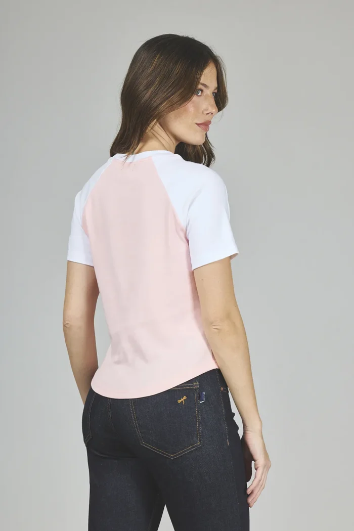 ART. A-25 | REMERA ROSA/BLANCO COMBINADO PARIS - Imagen 2