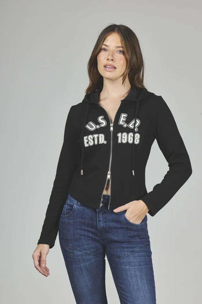 ART. A-28 | CAMPERA JERSEY NEGRO - Imagen 4