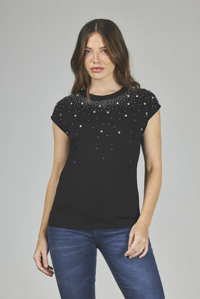 ART. A-54 | REMERA NEGRA CON BRILO - Imagen 4