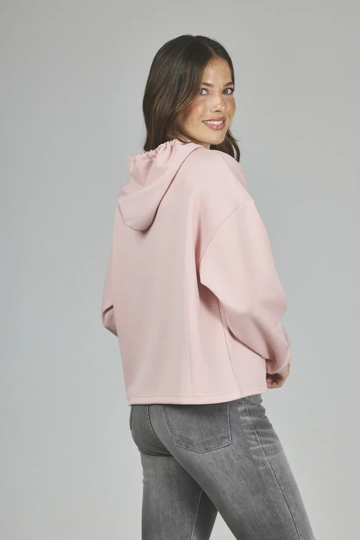 ART. A-67 | BUZO CROP ROSA CON CAPUCHA LIBELULA - Imagen 2