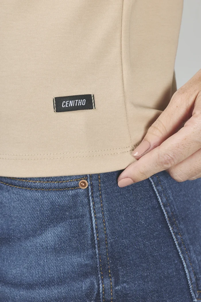ART. A-70 | REMERA BASICA BEIGE MANGA CORTA - Imagen 5