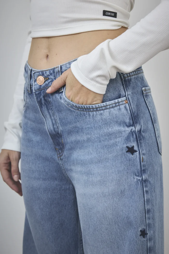 ART. 495 | WIDE LEG STONE CON BORDADO ESTRELLA RIGIDO - Imagen 3