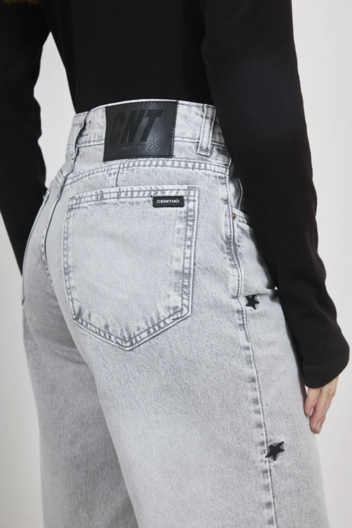ART. 506 | WIDE LEG GRIS CON BORDADO ESTRELLA RIGIDO - Imagen 6