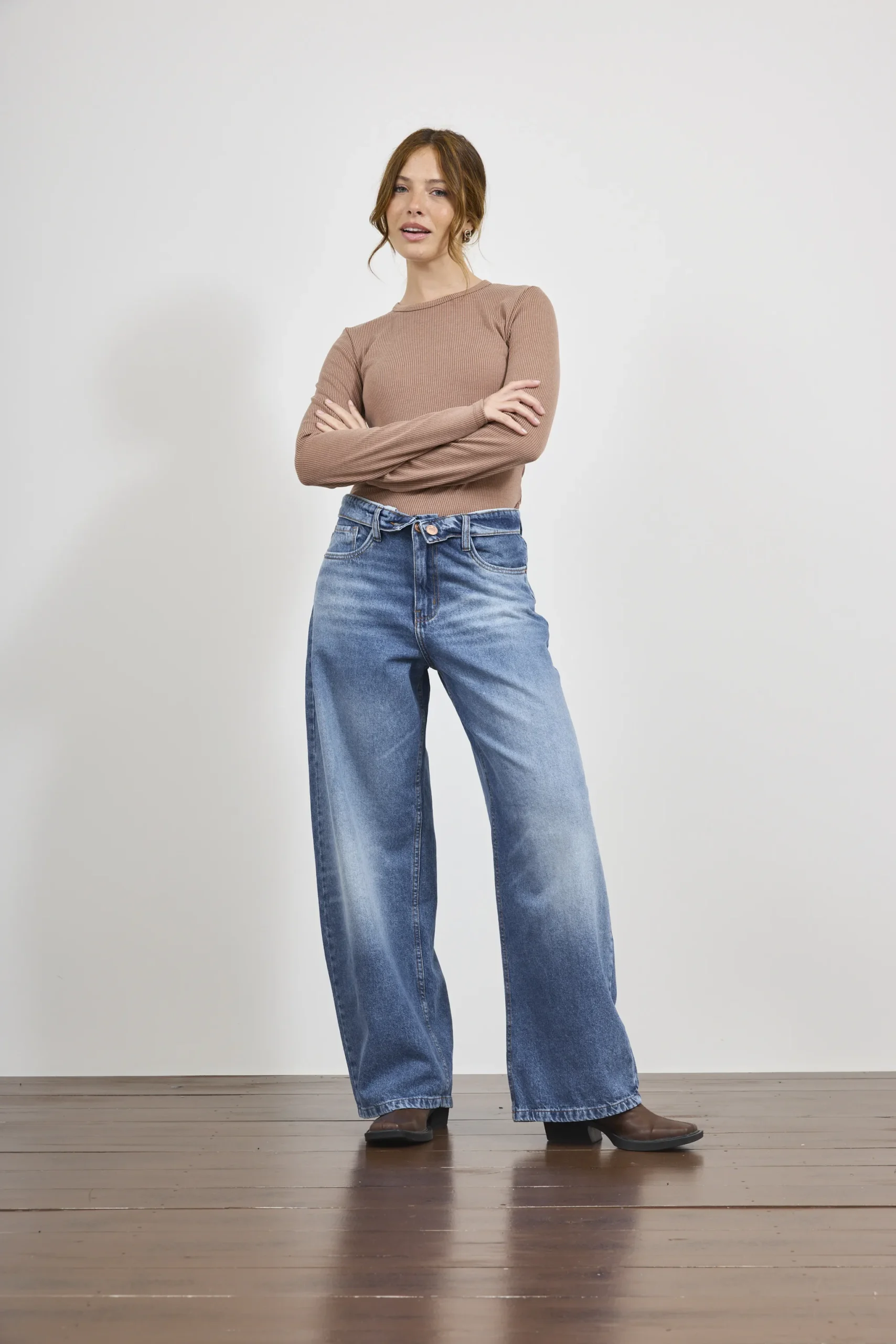 -512 (1) ART. 512 | WIDE LEG STONE CON CINTURA DOBLADA RIGIDO - Imagen 1