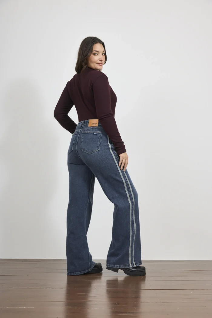 ART. 906 | WIDE LEG CON LINEAS VINTAGE BLUE ELASTIZADO - Imagen 2