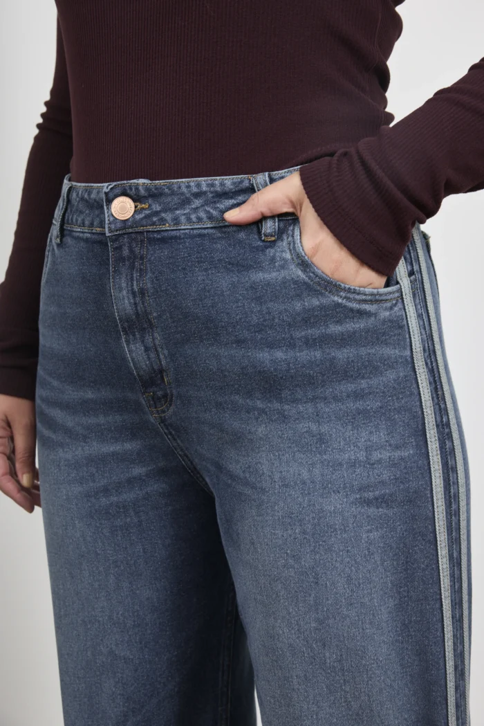 ART. 906 | WIDE LEG CON LINEAS VINTAGE BLUE ELASTIZADO - Imagen 3