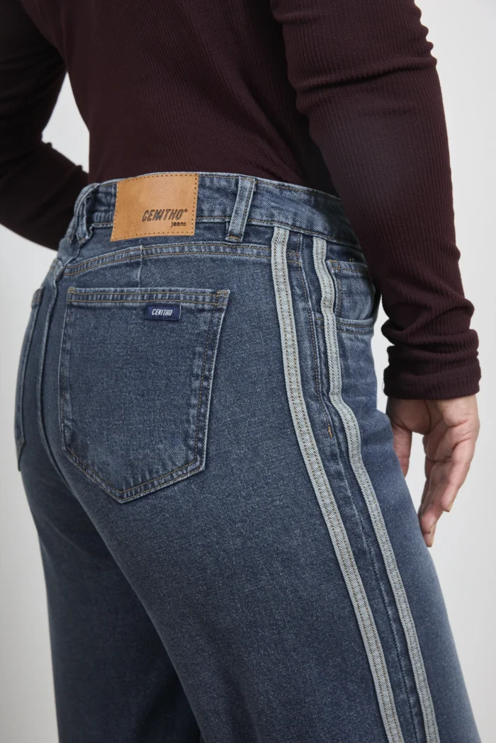 ART. 906 | WIDE LEG CON LINEAS VINTAGE BLUE ELASTIZADO - Imagen 5