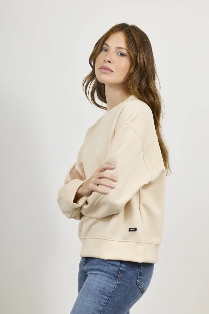 ART. A-108 | BUZO OVERSIZE BEIGE (LYCRA) - Imagen 5