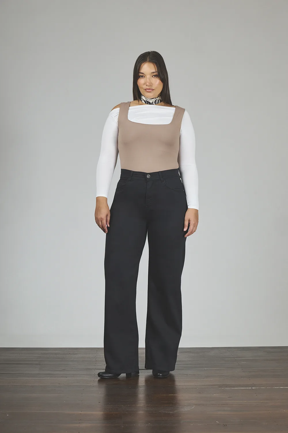 3016 (1) ART. 3016 | WIDE LEG NEGRO CLASICO ELASTIZADO - Imagen 1