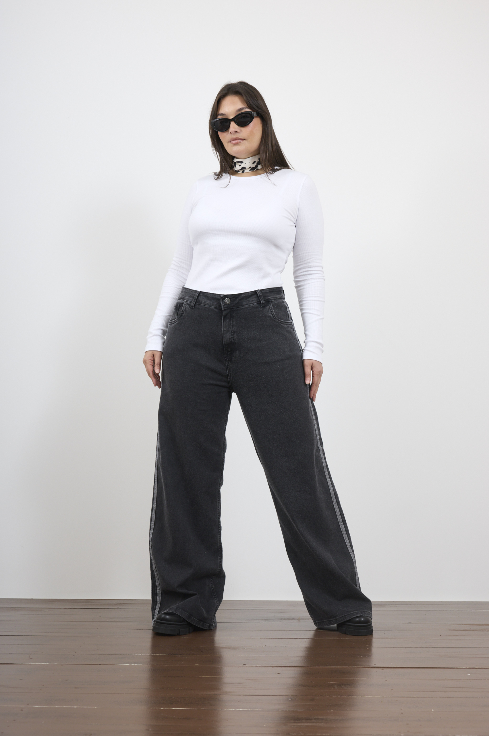 908 (1) ART. 908 | WIDE LEG CON LINEAS NEGRO ELASTIZADO - Imagen 1