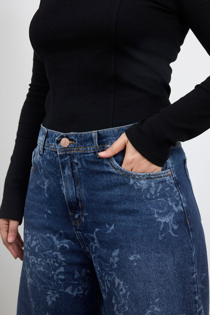 ART. 913 | WIDE LEG AZUL CON ESTAMPADO RÍGIDO - Imagen 3