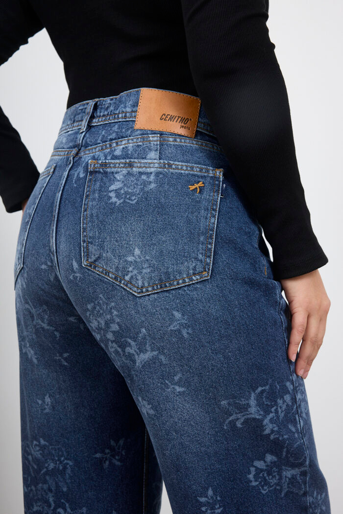 ART. 913 | WIDE LEG AZUL CON ESTAMPADO RÍGIDO - Imagen 5