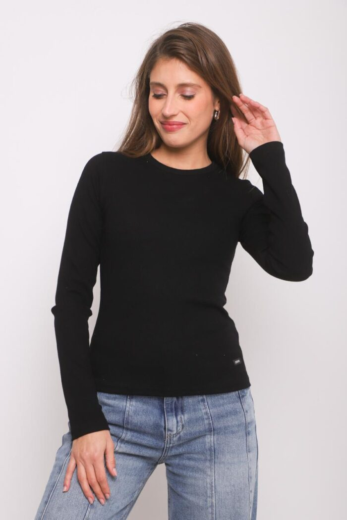 ART. A-113 | REMERA MANGA LARGA NEGRO MORLEY - Imagen 2