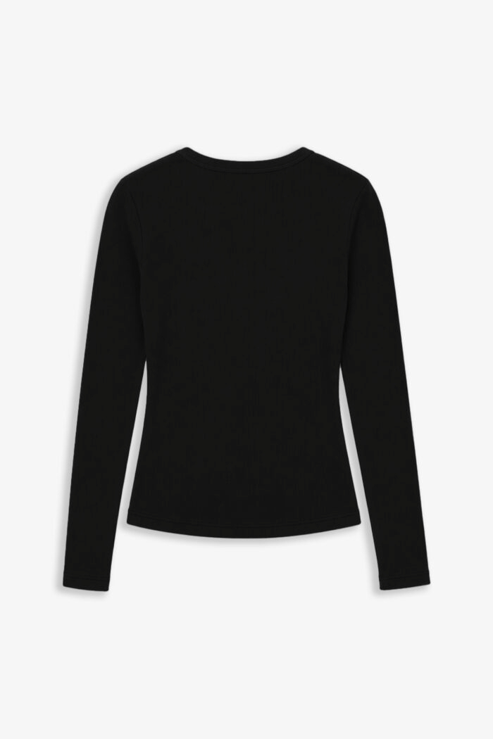 ART. A-118 | REMERA CUELLO REDONDO MANGA LARGA NEGRO MORLEY ALGODÓN - Imagen 3